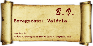 Beregszászy Valéria névjegykártya
